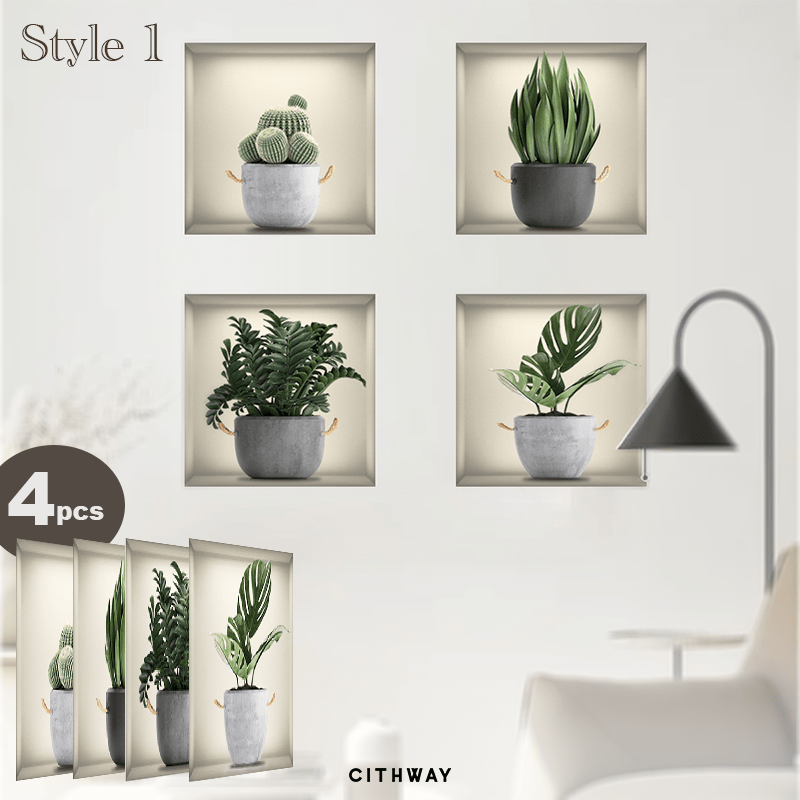 Self-Adhesive 3D Plant Wall Stickers