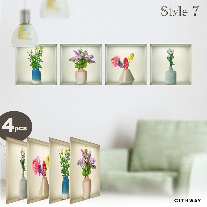 Self-Adhesive 3D Plant Wall Stickers